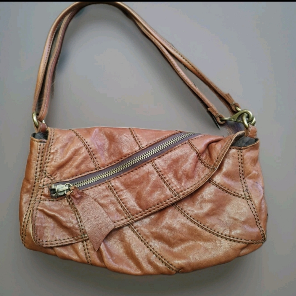 Lucky Brand Tan Leather Hobo Shoulder Bag